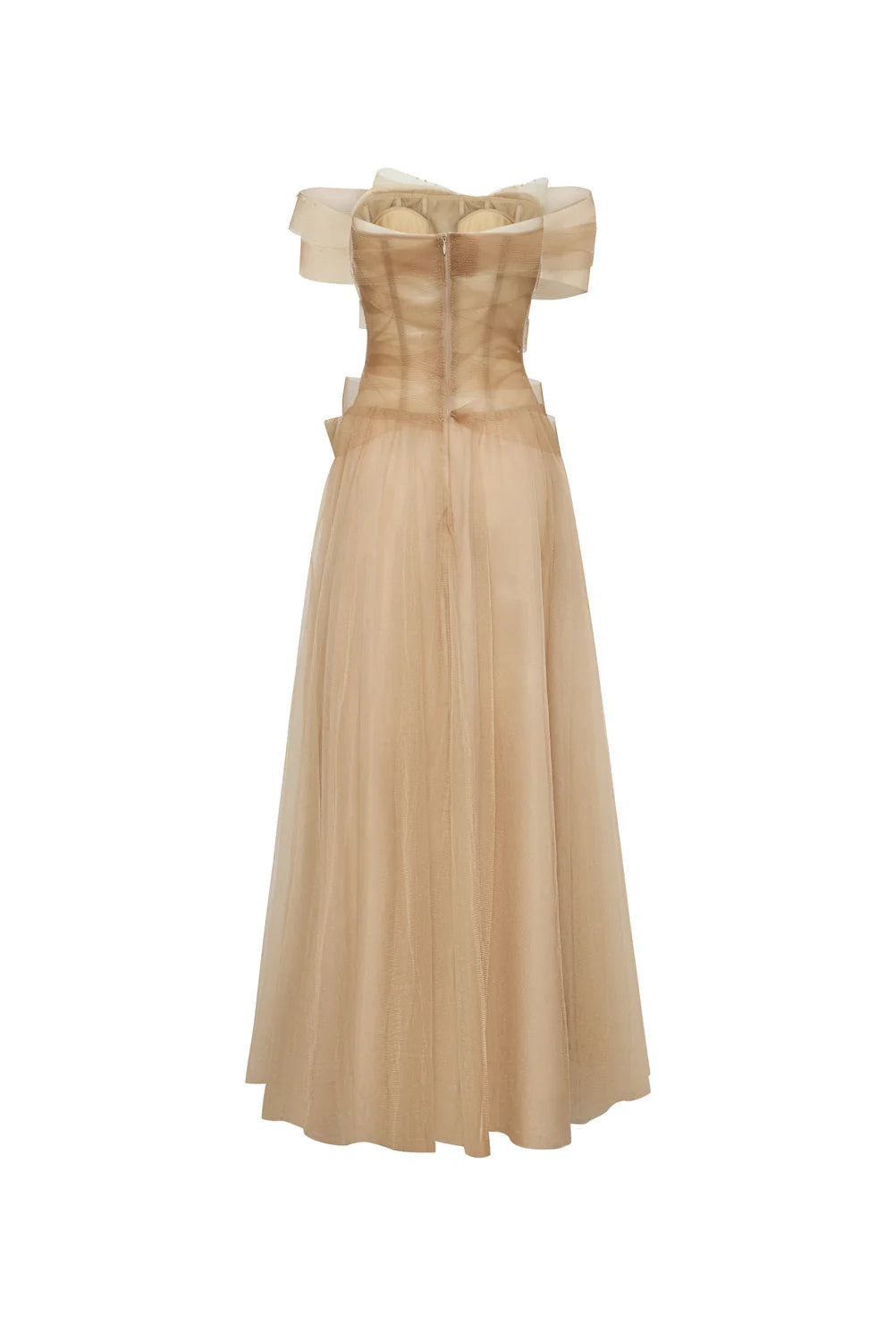 Robe Weitese vintage trapèze taille corset tulle robe mi-longue épaules dénudées plissée nœud papillon robe de soirée